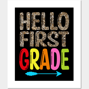 Hello 1st Grade Back To School First Day Posters and Art